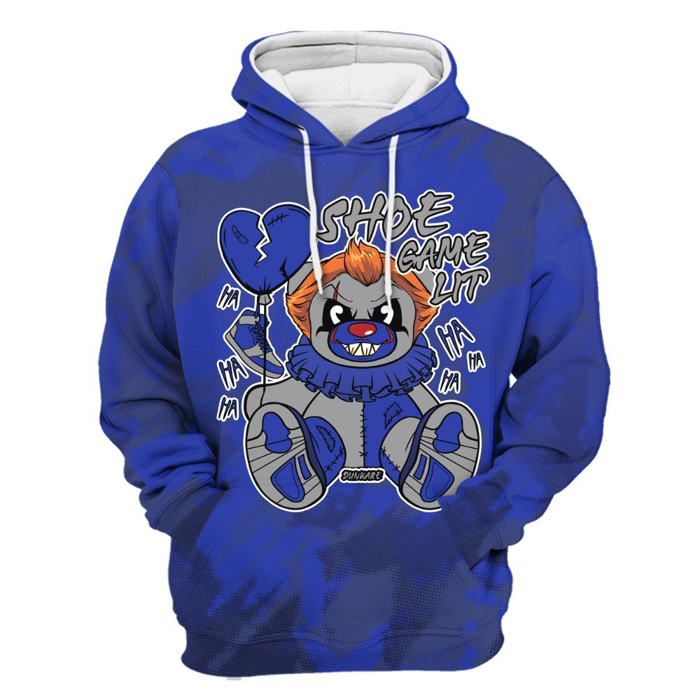 Hoodie To Match Air Max Plus Black Racer Blue - Shoe Game Bear Abstract Halftone All Over Print