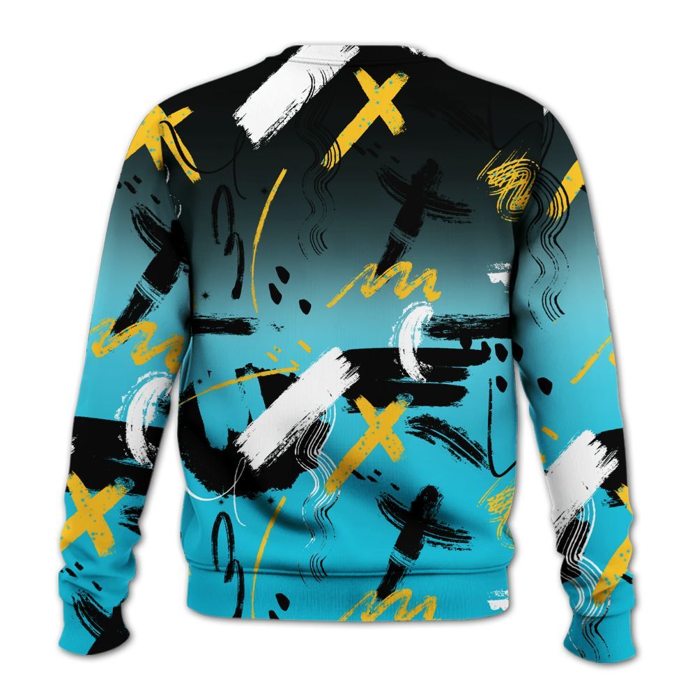 Sweatshirt To Match Retro Aqua 5s - Money Hustle Grind Pray All Over Print