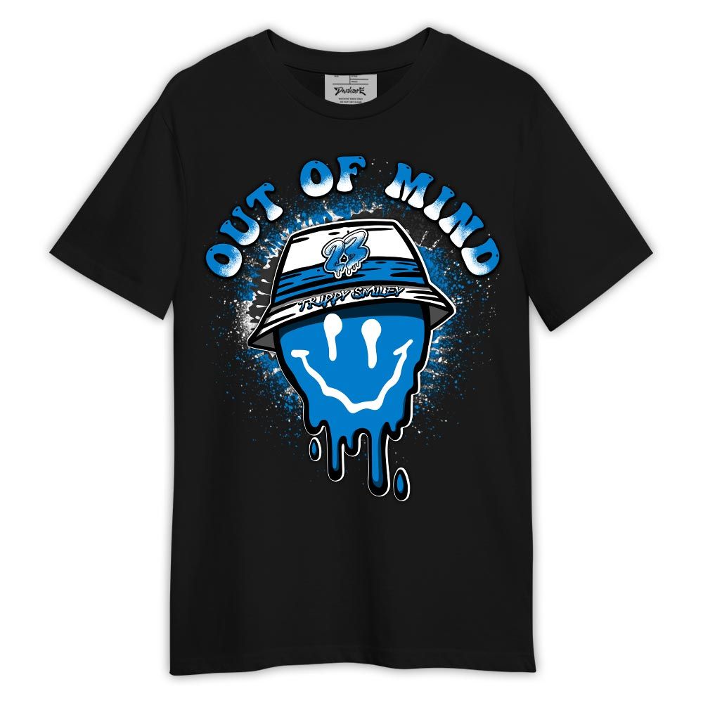Shirt To Match Industrial Blue 4s - Trippy Smiley Military Blue 4s Shirt Outfit