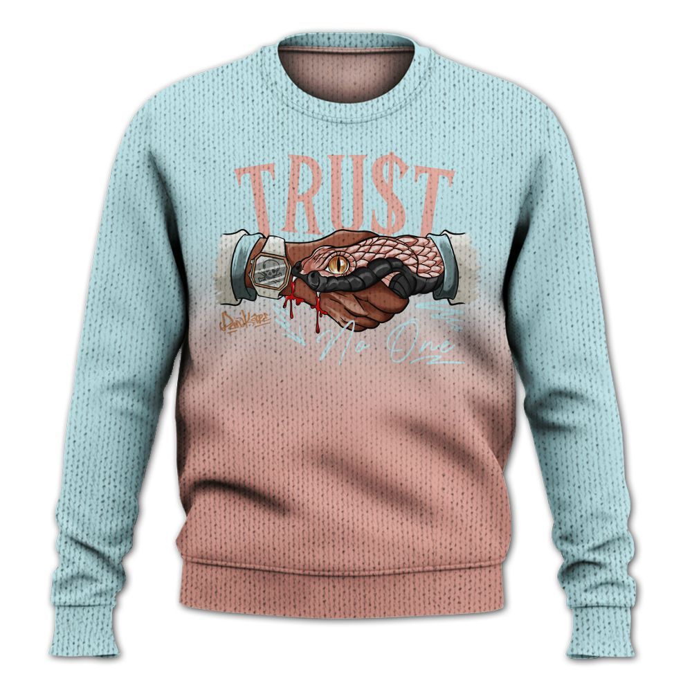 Knitted Sweater To Match Dunk Low Glacier Arctic - Snake Trust No One Drip