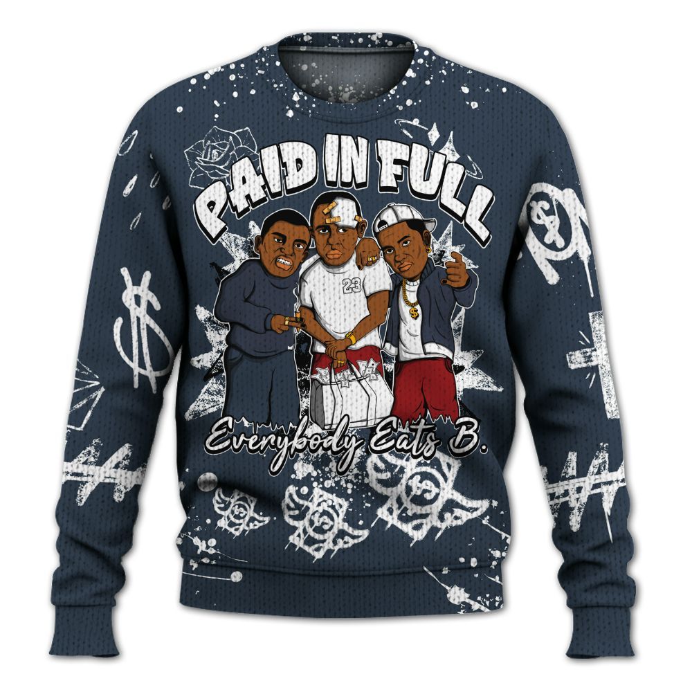 Knitted Sweater To Match Retro Olympic 6s - Everybody Paid In Full Crayon