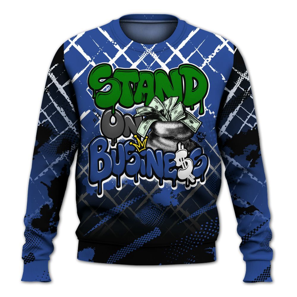Sweatshirt To Match Retro Hyper Royal 13s - Halftone Stand Business Dripping All Over Print