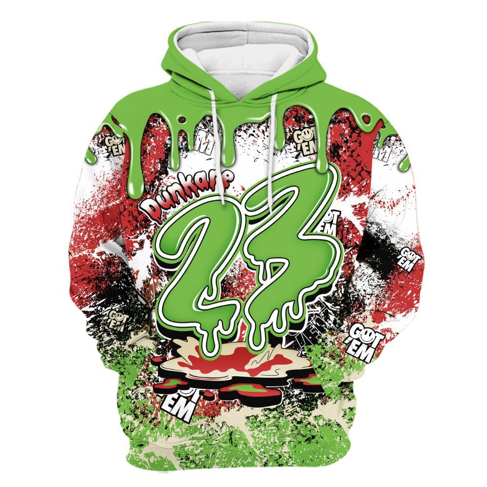 Hoodie To Match Air Max Waffle SP Action Green - Dripping 23 Drip All Over Print