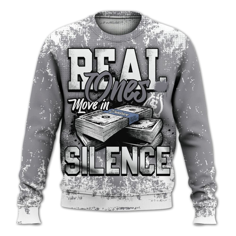 Sweatshirt To Match Low Cement Grey 11s - Move In Silence Money Street Retro All Over Print