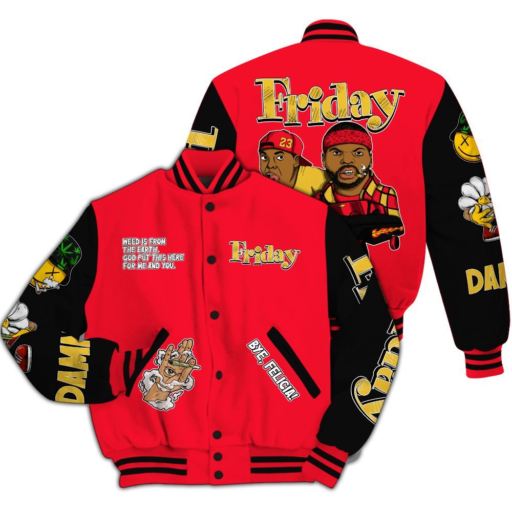 Varsity Jacket To Match KD 18 Air Bakin Shirt, Friday Sneaker Stress Style All Over Print