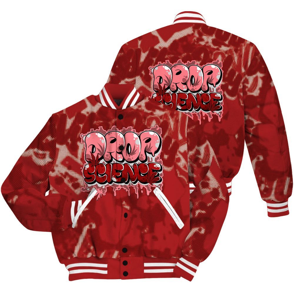 Varsity Jacket To Match Red Taxi 12s Shirt - Drop Science Street All Over Print