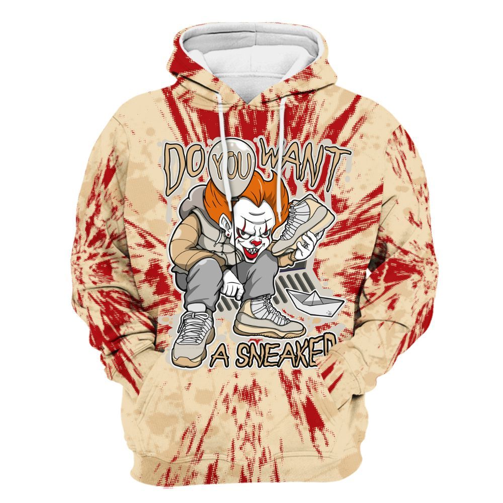 Hoodie To Match Dunk Low Strawberry Waffle - Clown Scary Sneakers Graphic Halloween All Over Print