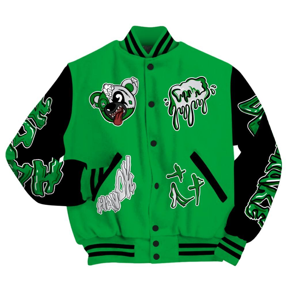 Varsity Jacket To Match Low Lucky Green 1s - Havok Bear All Over Print
