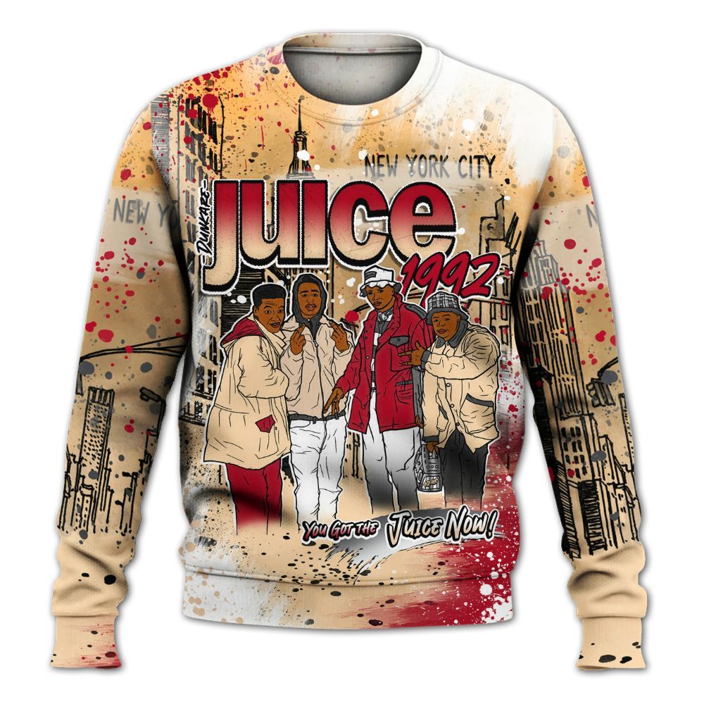 Sweatshirt To Match Retro Pizza GS 4s - You Got The Juice All Over Print