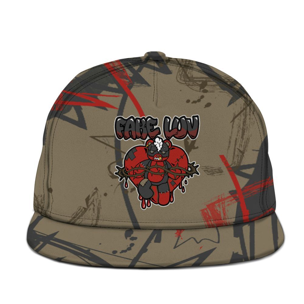 Snapback To Match Olive 9s - False Romance Hugz Messyz Graphic