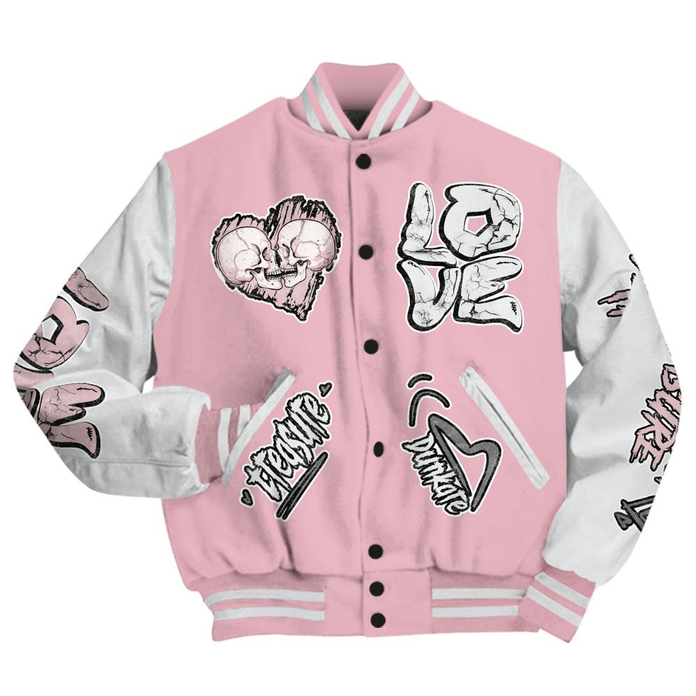 Varsity Jacket To Match Air Max DN Pink Foam - Skull Bear All Over Print