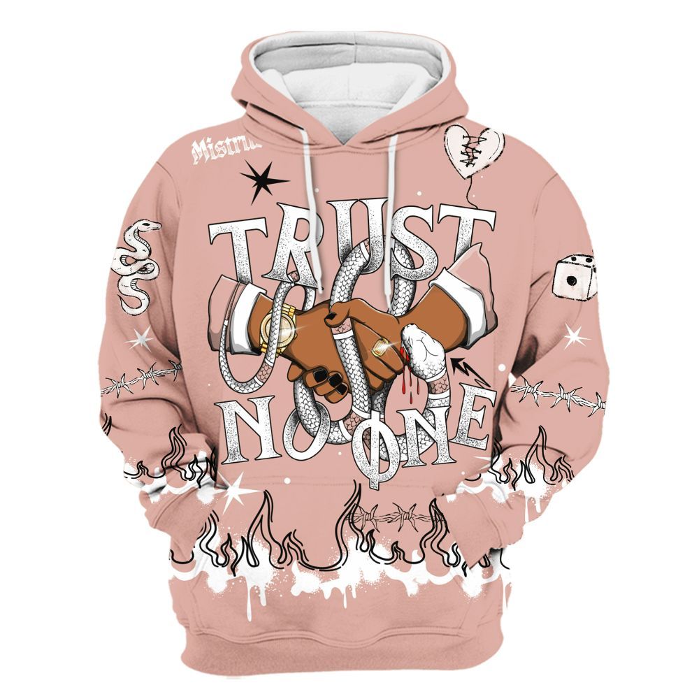 Hoodie To Match Dunk Low Pink Velvet - Trust No One Snake-Bite Doodle Crayon All Over Print