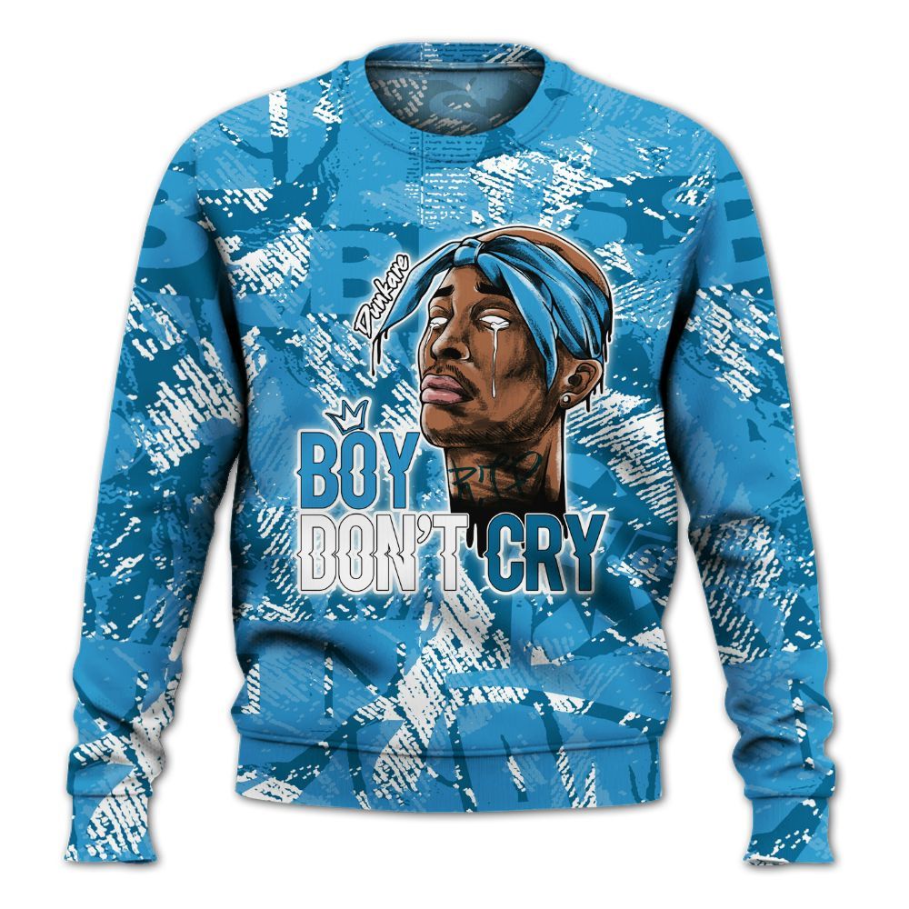 Sweatshirt To Match Powder Blue 9s - Boiz Ain't Cry Unique Abstract All Over Print