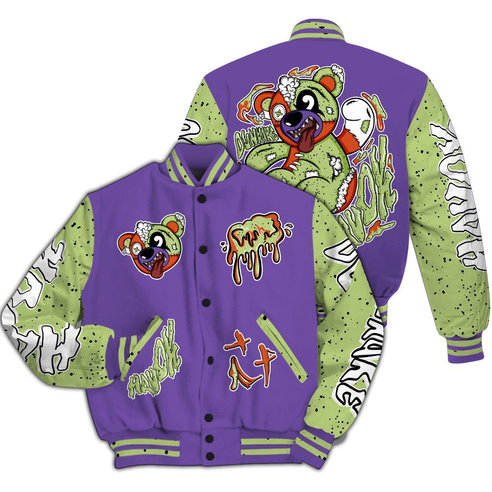 Varsity Jacket To Match Canyon Purple 4s - Havok Bear All Over Print