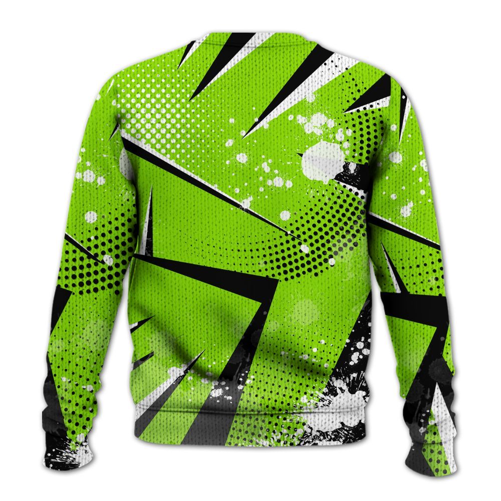 Knitted Sweater To Match Electric Green 6s - Poly Trust No One Dripping
