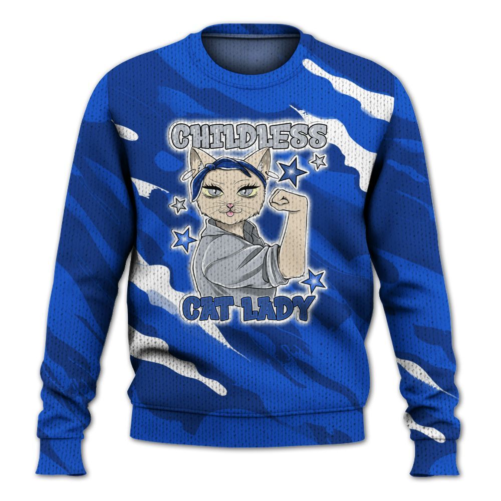 Knitted Sweater To Match Air Foamposite One Royal - Childless Kat Lady