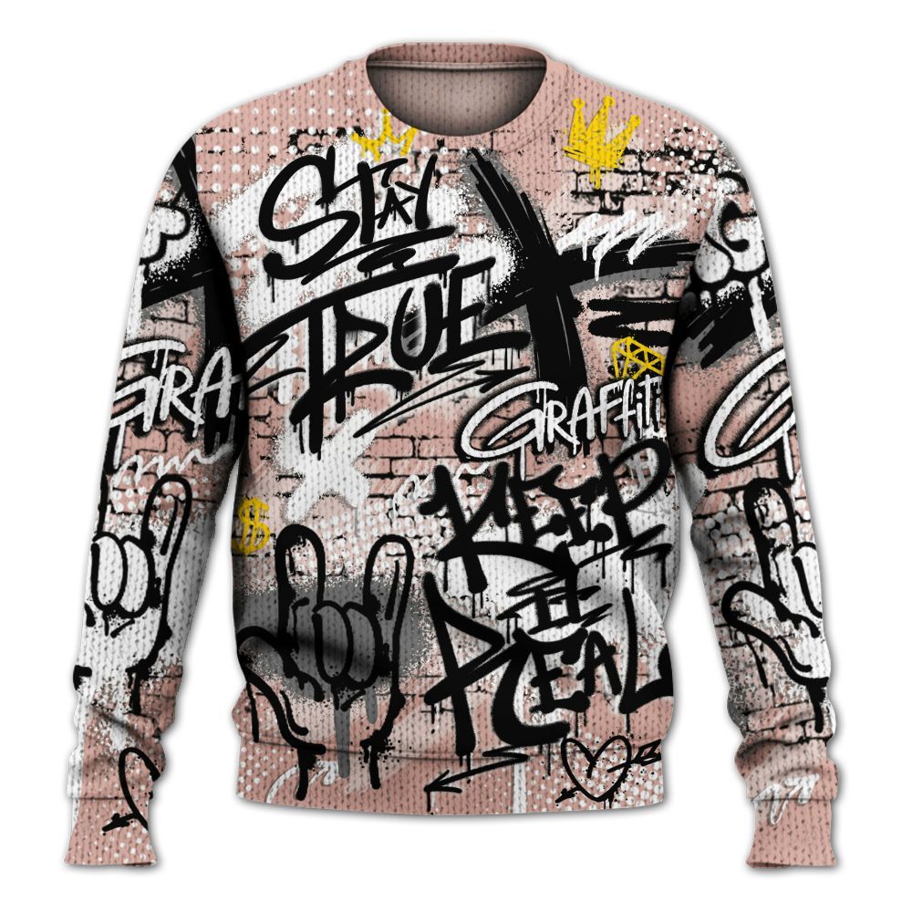 Knitted Sweater To Match Dunk Low Pink Velvet - True It Real Graffiti Streetwear
