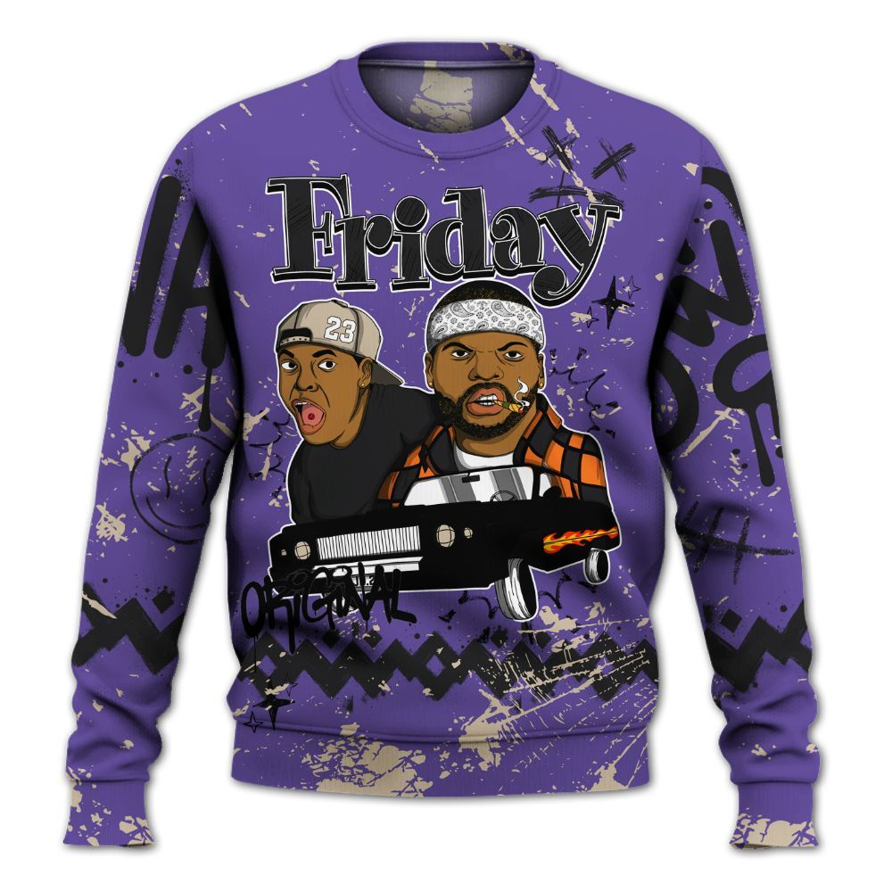 Sweatshirt To Match Air Max Waffle SP Voltage Purple - Friday Sneaker Crayon All Over Print
