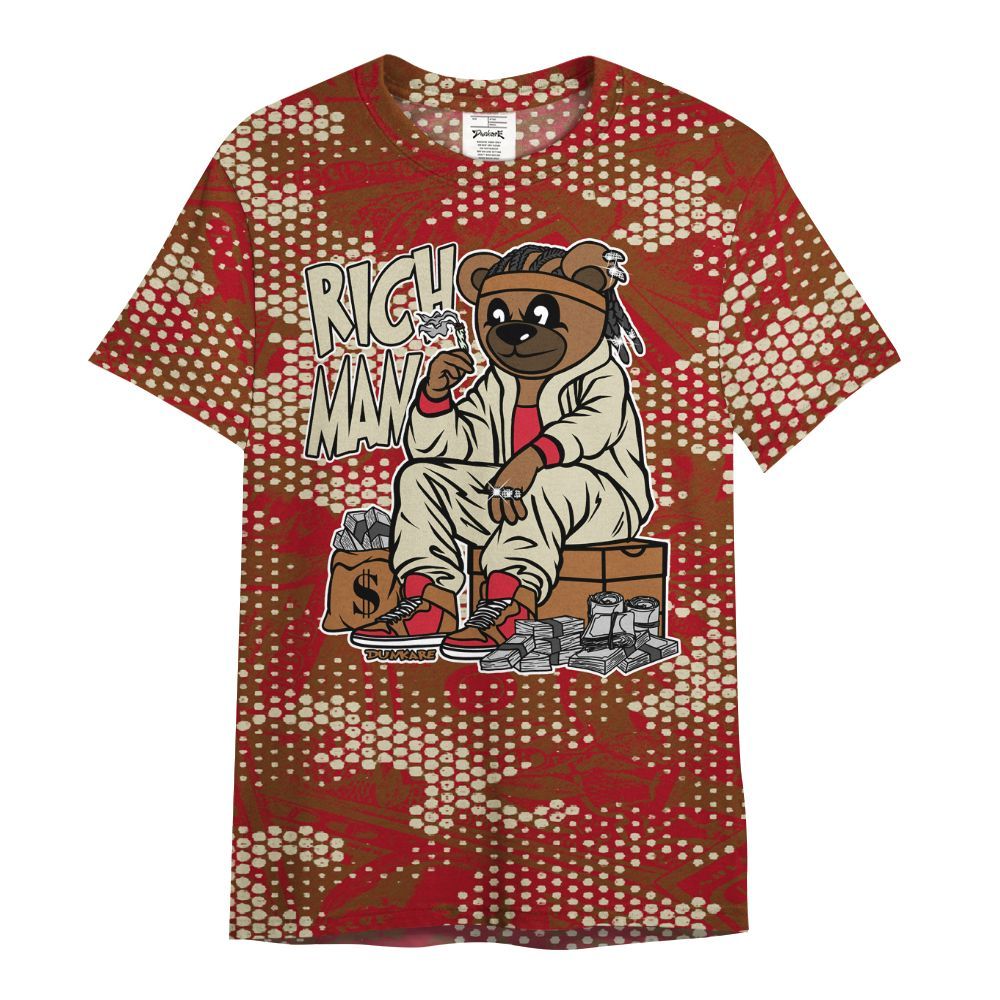 Shirt To Match Archaeo Brown 5s - Rich Man Bear Banknotes Art All Over Print
