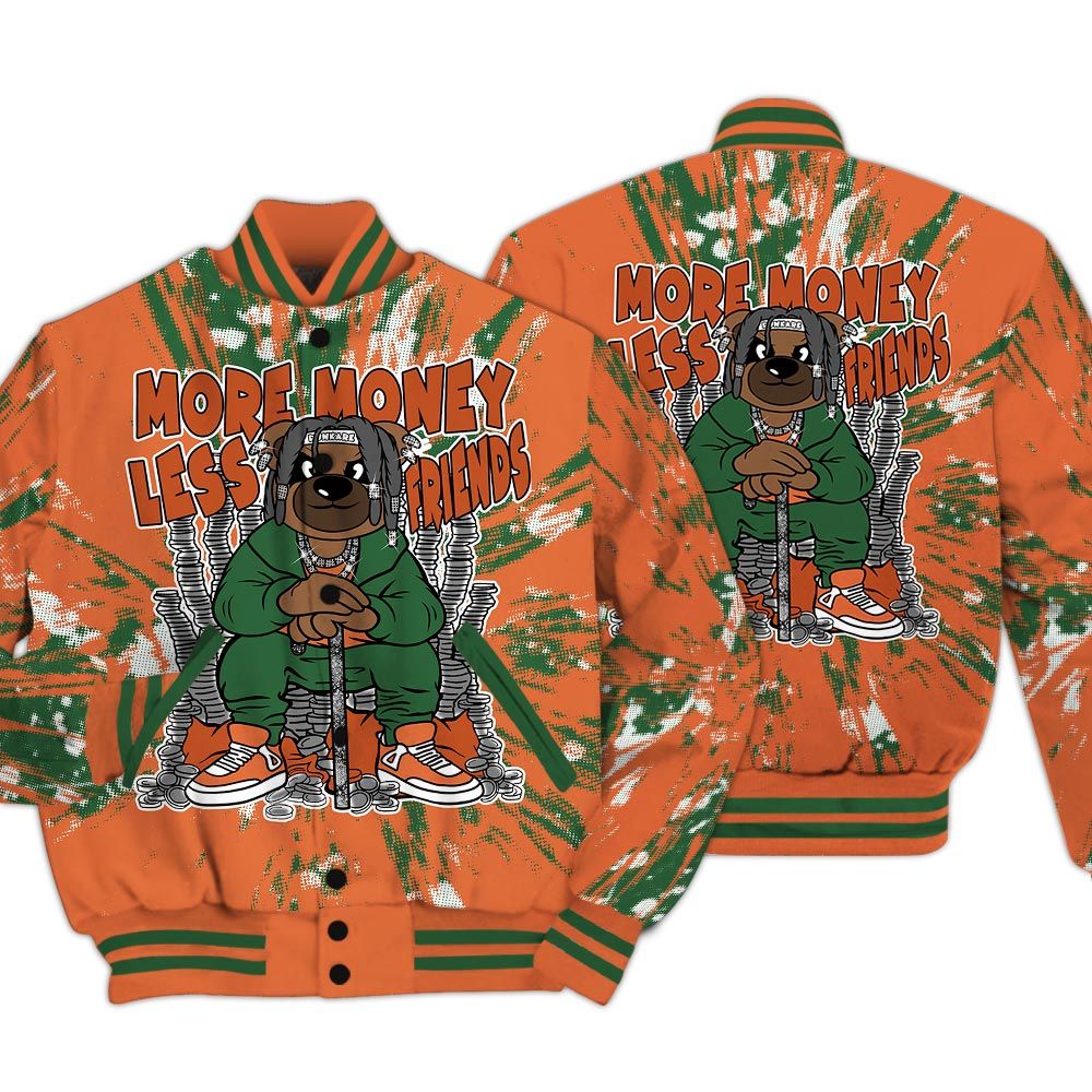 Varsity Jacket To Match Low Miami 5s - More Moneys Bear Luxury Varsity Jacket Unisex