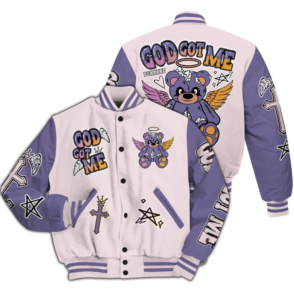 Varsity Jacket To Match Book Sunrise 1s - Gods Guides Me Bear All Over Print