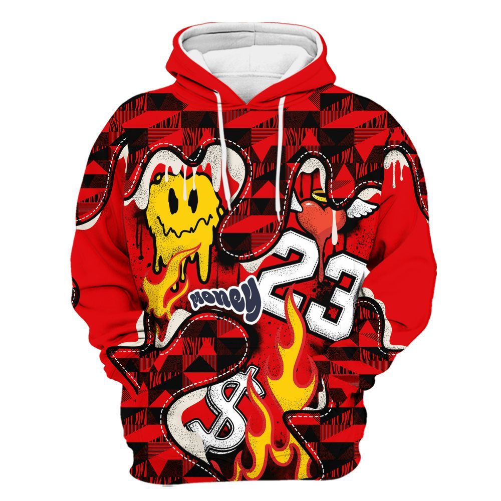 Hoodie To Match Low OG Howard University 1s - 23 Smile Burning Heart All Over Print