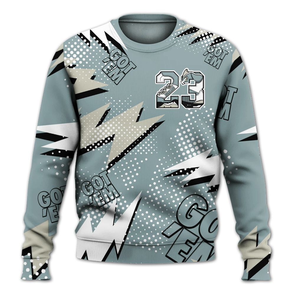 Sweatshirt To Match AMM Low 17s - Custom Name Number 23 5s All Over Print