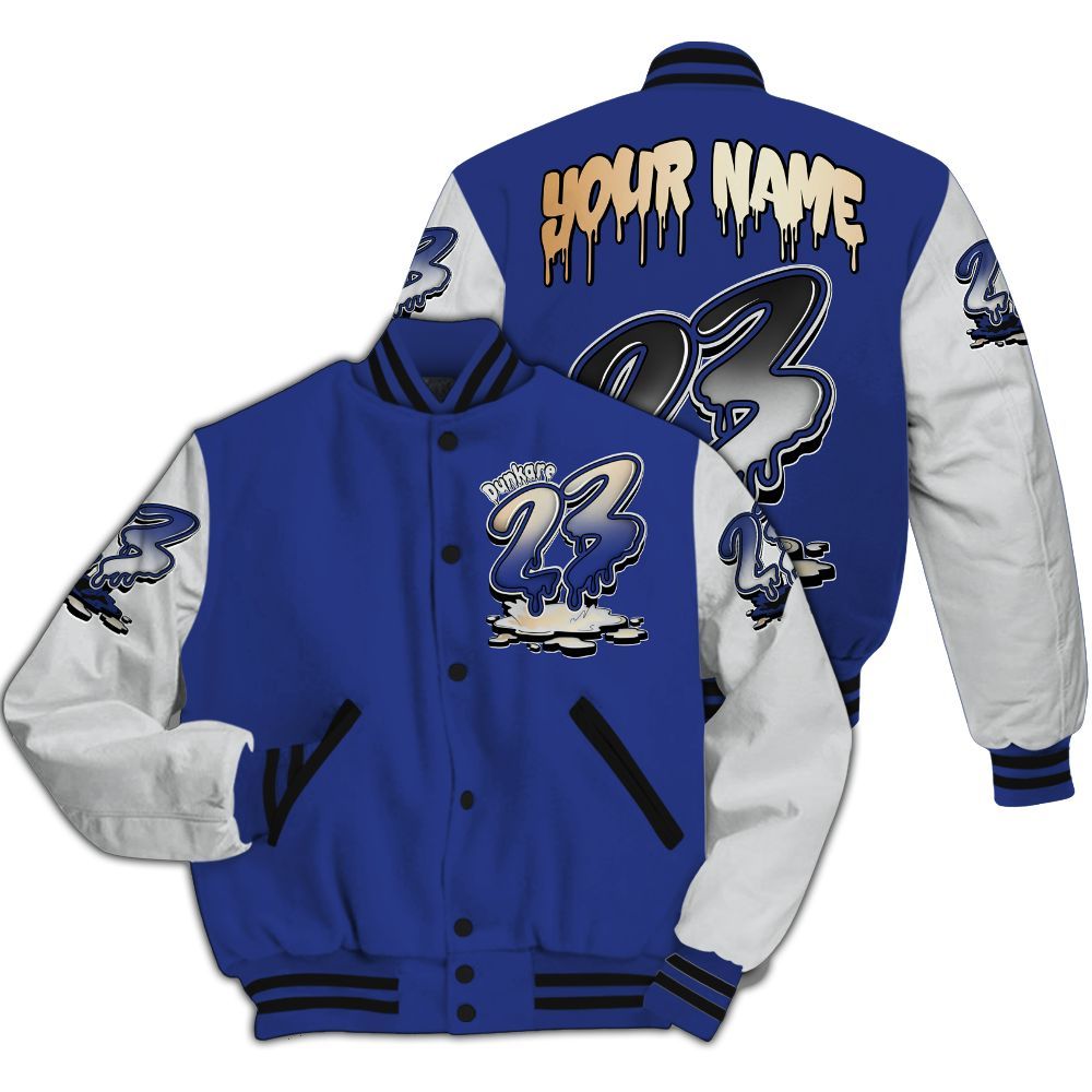 Varsity Jacket To Match JM Pro Black Concord - Custom Name 23 Drip All Over Print