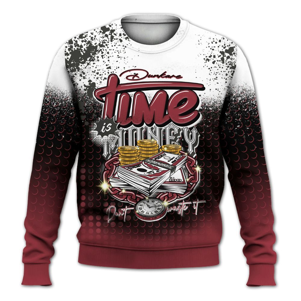 Sweatshirt To Match Black Toe 14s - Halftone Time Is Money All Over Print