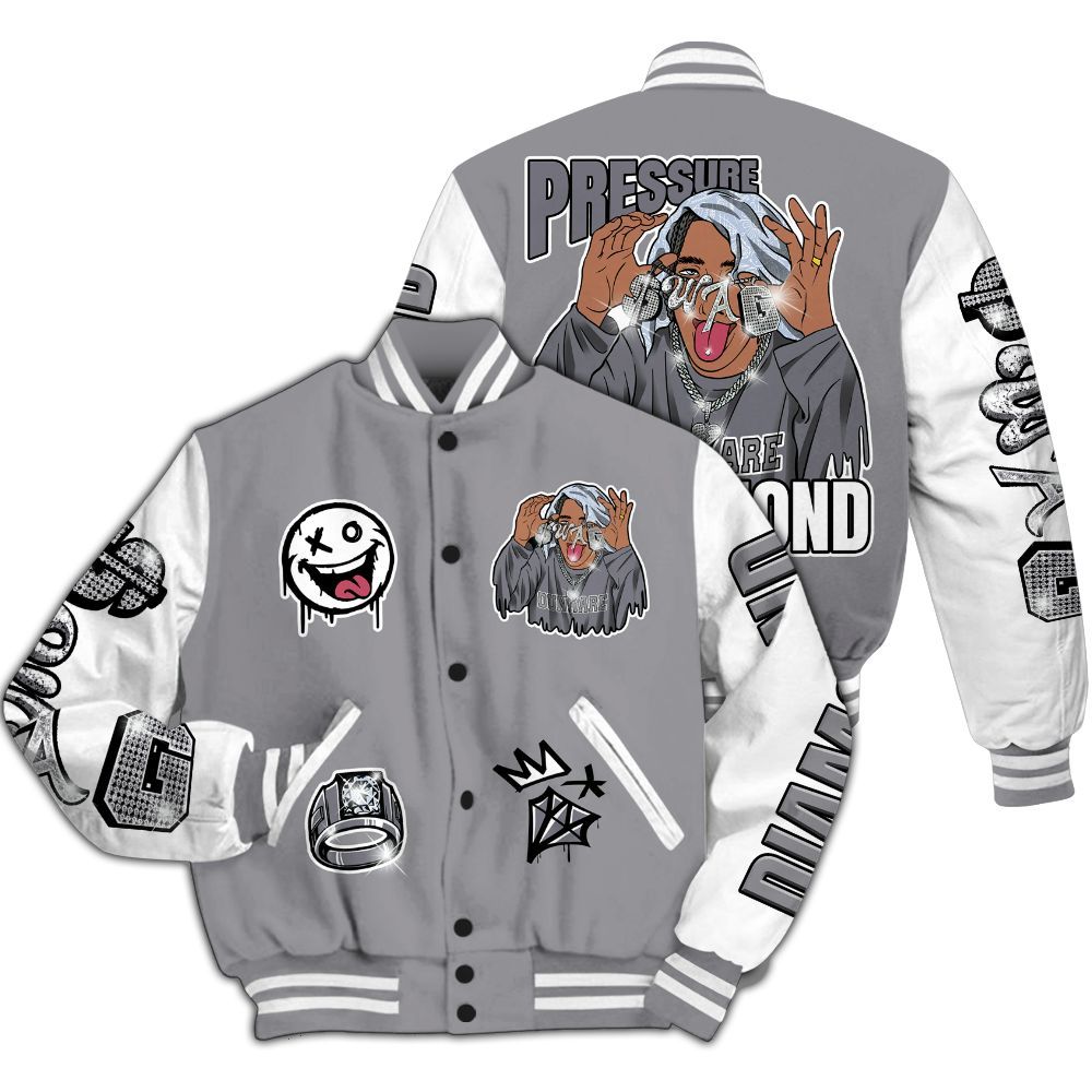 Varsity Jacket To Match Low Cement Grey 11s - Pressures Makes Varsity Jacket To Match All Over Print