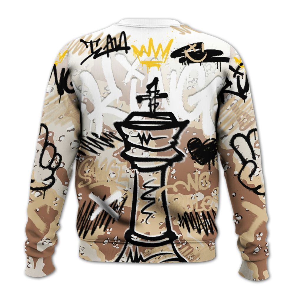Sweatshirt To Match Desert Camo 3s - Street King Chess Streetwear All Over Print