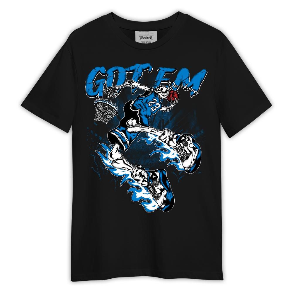 Shirt To Match Industrial Blue 4s - Got'Em 23 Basketball Shirt Outfit Military Blue 4s