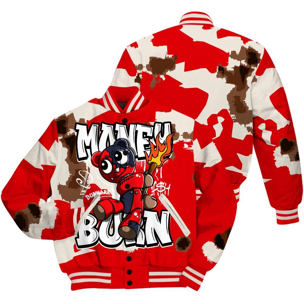 Varsity Jacket To Match Low OG Howard Bison 1s - Money Burn Retro All Over Print