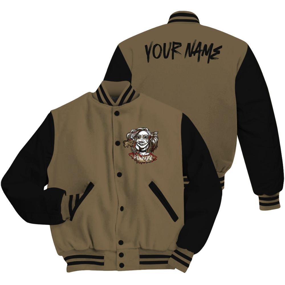 Varsity Jacket To Match Olive 9s - Custom Name Bad Girl HAHA All Over Print