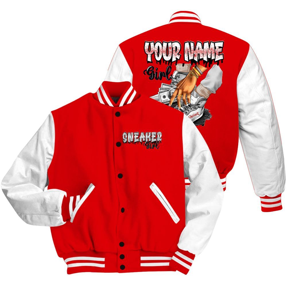 Varsity Jacket To Match Low OG Howard Bison 1s - Custom Name Sneaker Girl Money All Over Print