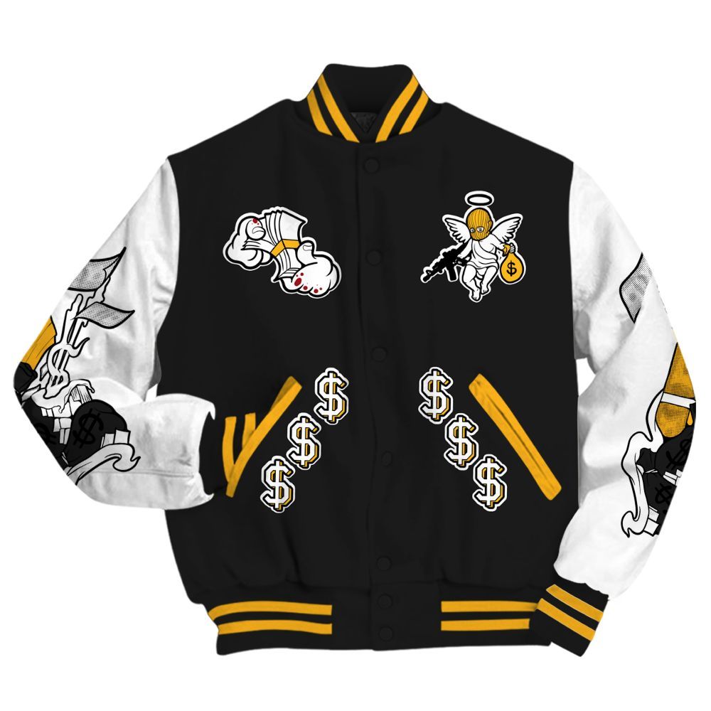 Varsity Jacket To Match White Taxi 12s - Ones Move In Silence Graphic All Over Print