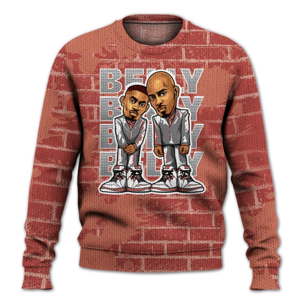 Knitted Sweater To Match Dune Red 13s - Belly Sneakers Graphic Halloween