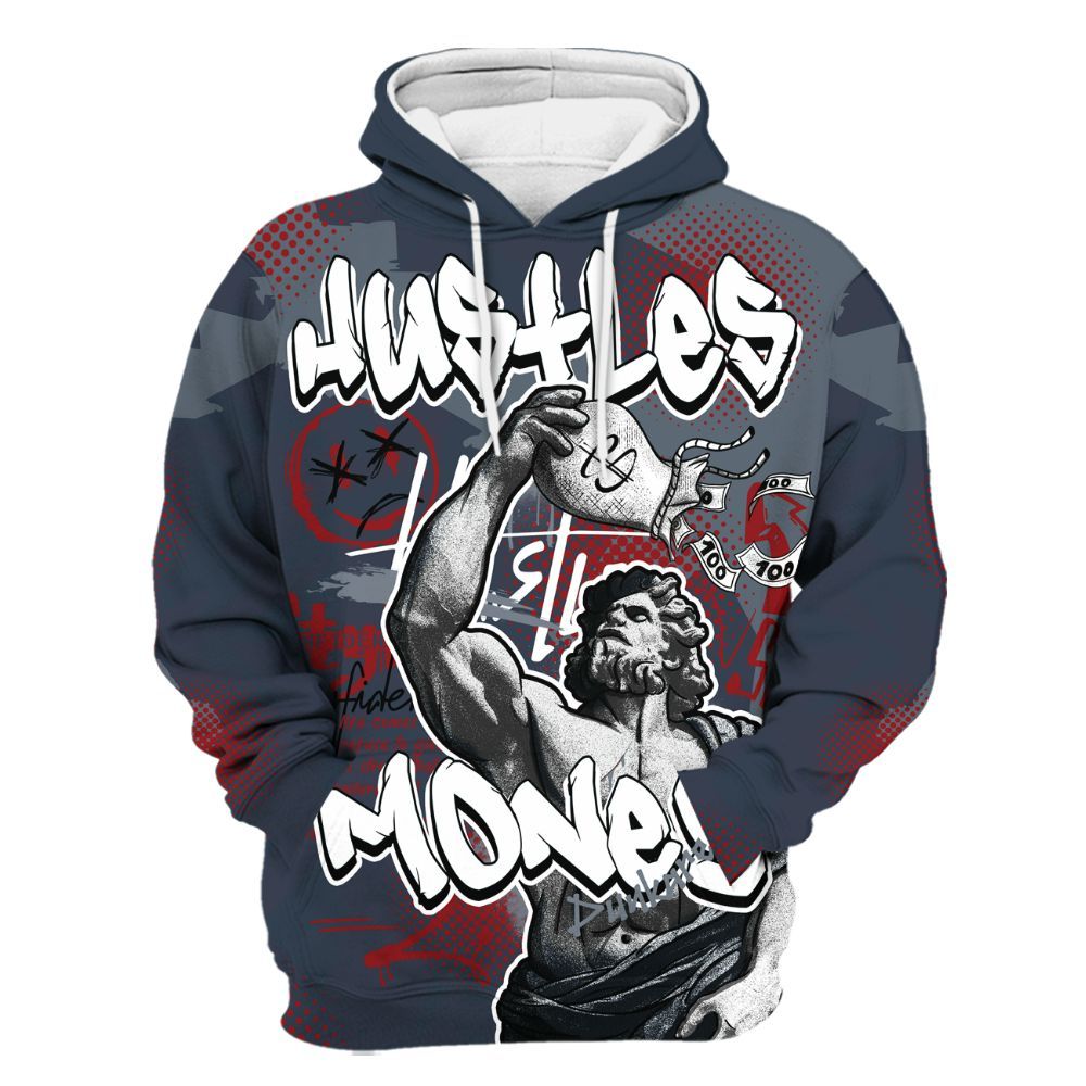 Hoodie To Match Navy Blue 2024 6s - Huslte Money Retro All Over Print