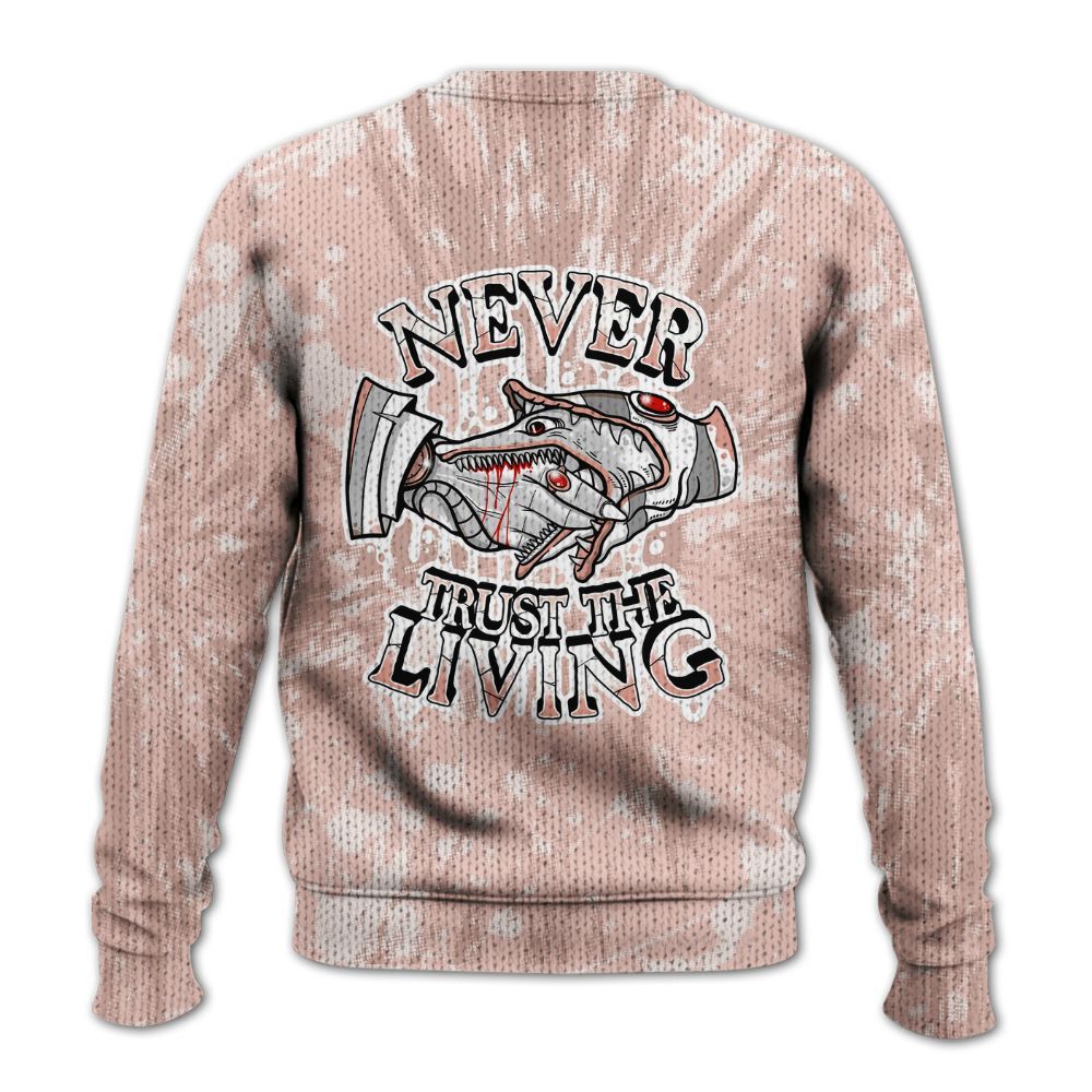 Knitted Sweater To Match Low Legend Pink 11s - Never Trusting Living Graphic Halloween