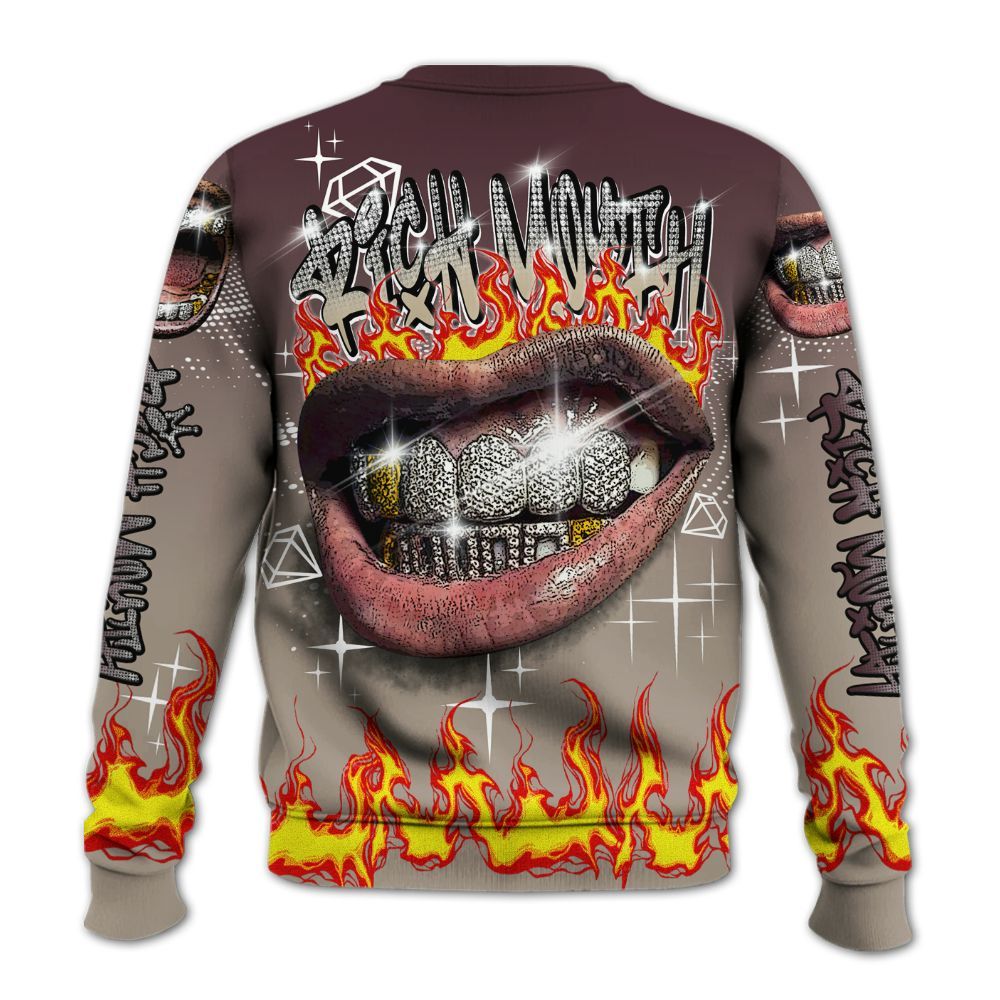 Sweatshirt To Match AMM Retro Phantom 4s - Rich Mouth Fire Rap Retro 90s All Over Print