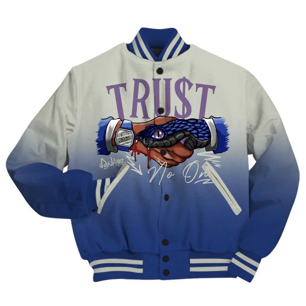Varsity Jacket To Match Low OG Voodoo Alternate 1s - Trust No One Drip All Over Print