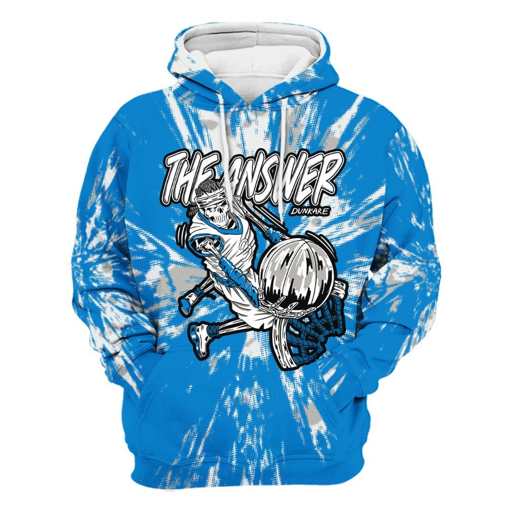 Hoodie To Match Industrial Blue 4s - The Answer Skeleton Luxury All Over Print
