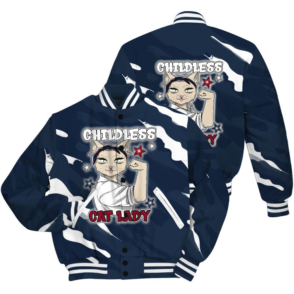 Varsity Jacket To Match Retro Olympic 6s Shirt - Childless Kat Lady All Over Print