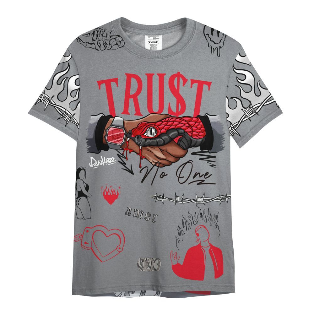 Shirt To Match Black Cement 3s - Trust No One Graphic All Over Print