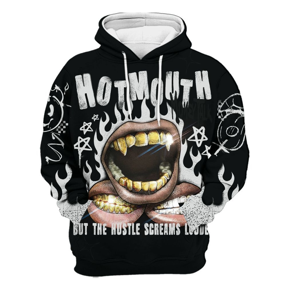 Hoodie To Match Mid Space Jam 1s - Mouth Burning Street Style All Over Print