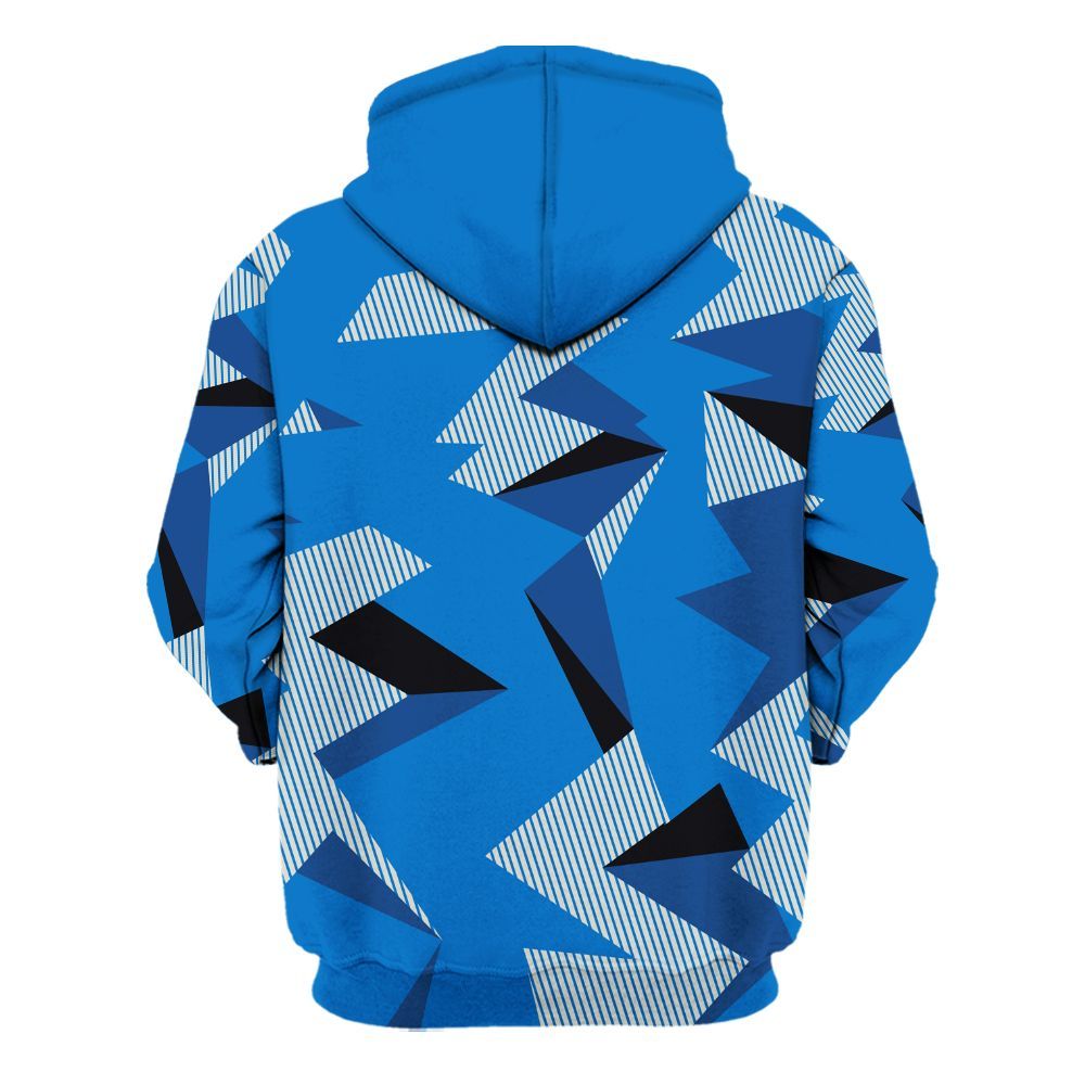 Hoodie To Match Blueberry 12s - Geometric Camouflage Pattern All Over Print