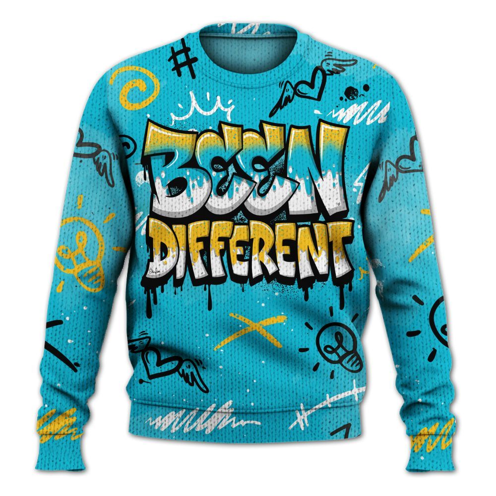 Knitted Sweater To Match Retro Aqua 5s - Drip Been Di2ferent