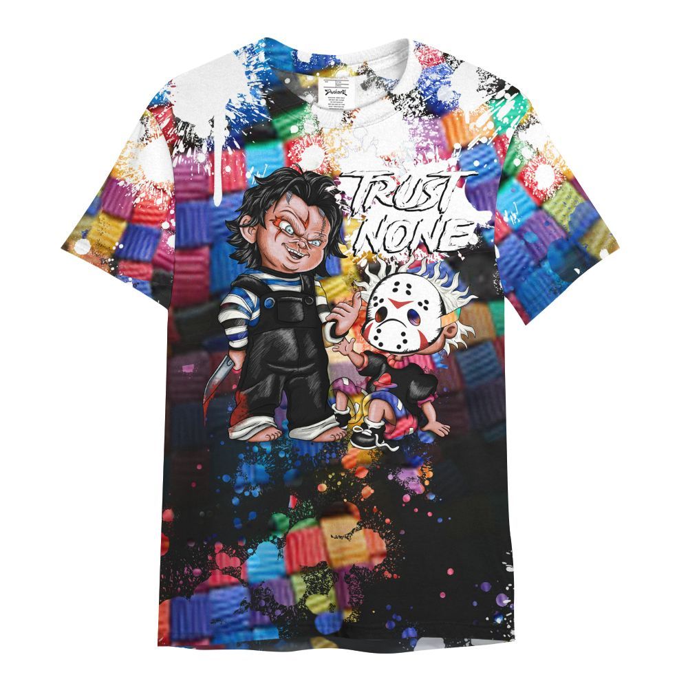 Shirt To Match Air Rainbow Weave - Trust No One Scary All Over Print