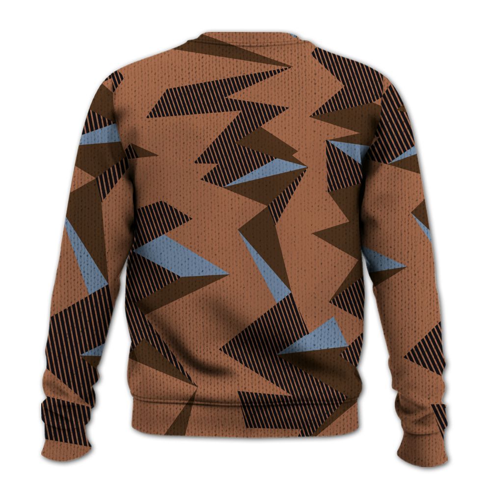 Knitted Sweater To Match Air Foamposite Metallic Copper - Geometric Camouflage Pattern