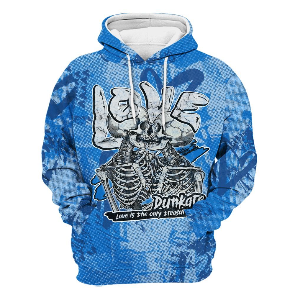 Hoodie To Match Blueberry 12s - Skull Love All Over Print